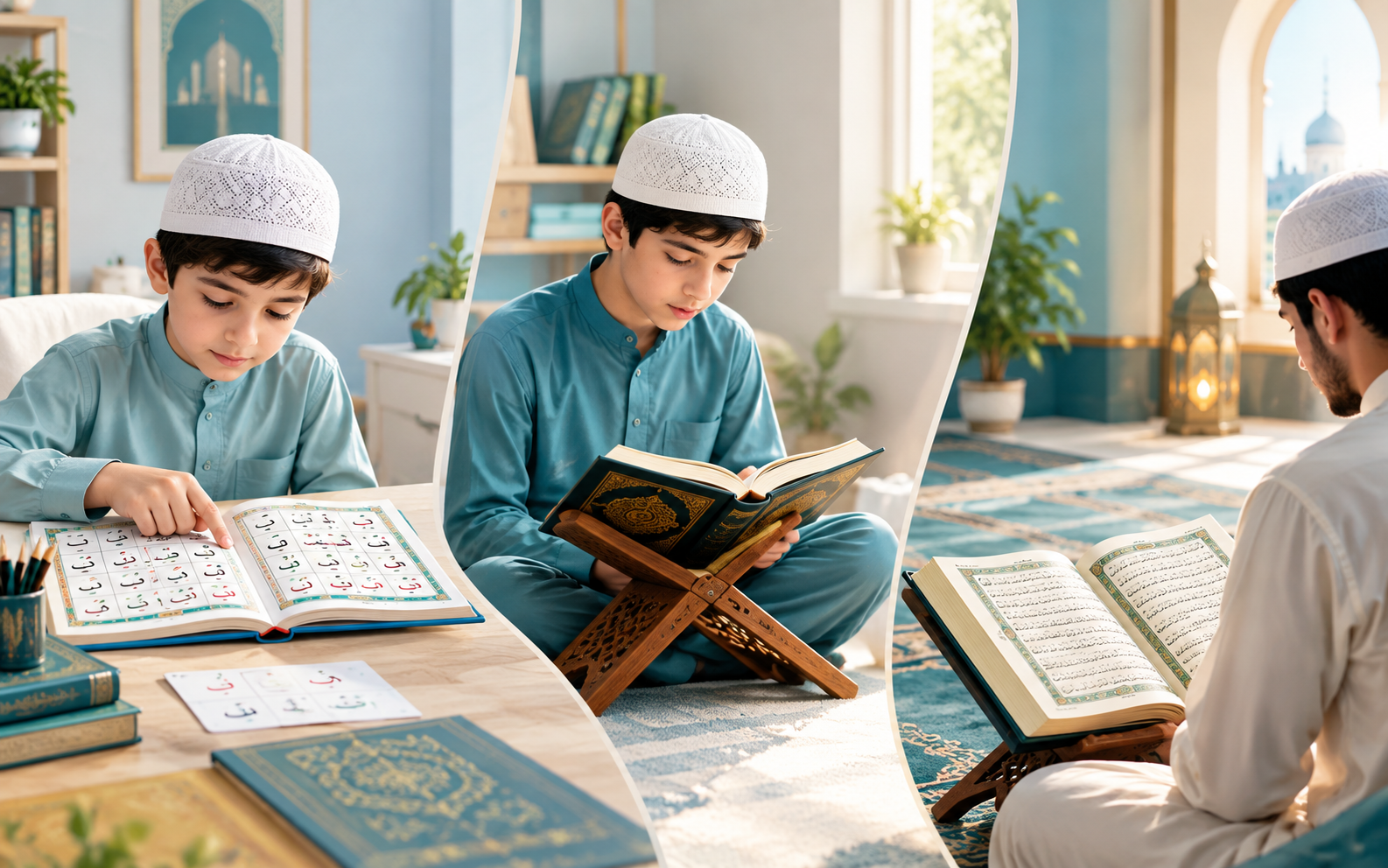 Student learning Noorani Qaida online with personal Quran guidance